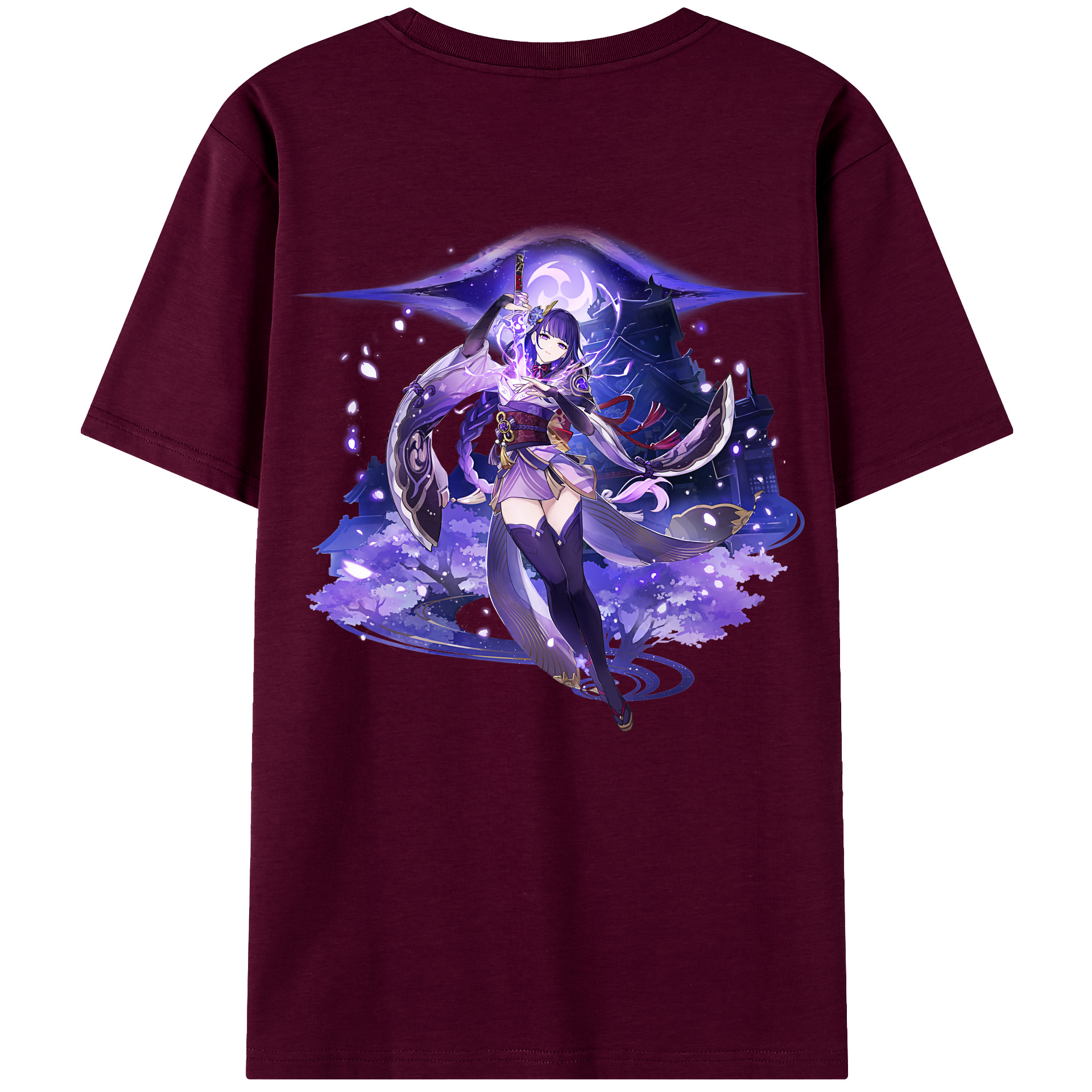 げんし神 雷電将軍 らいでんしょうぐん genshin Raiden Shogun レディース半袖Tシャツ(バックプリント)
